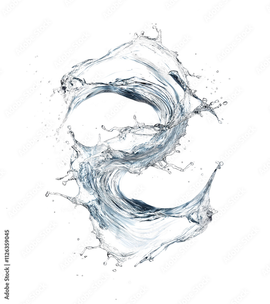 Obraz premium Blue water or wave splash isolated on transparent background png 