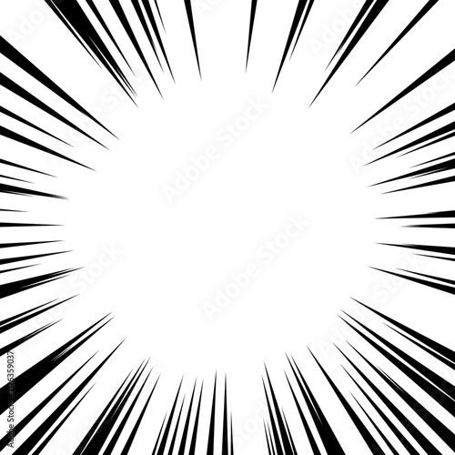 Japanese manga material: Concentrated line Thin type with thick line Horizontal oval space