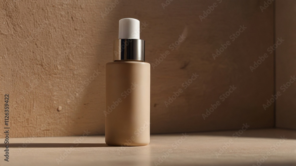 Minimalist Foundation Bottle Still Life, Cream Minimalist Foundation Bottle Still Life, Cream