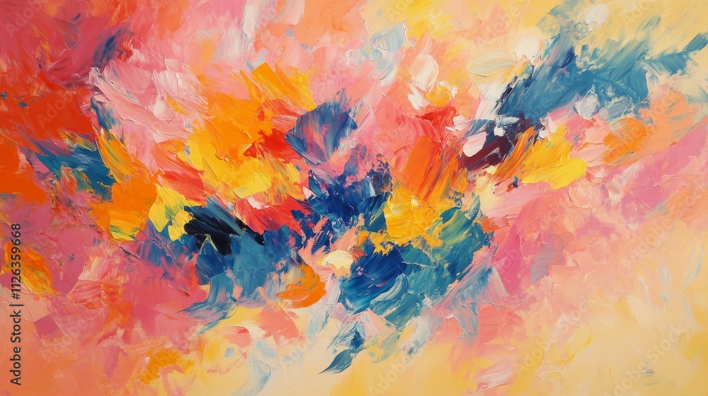 Bright Abstract Art, Colorful Paint Strokes, Bold Artistic Pattern, Vibrant Wall Decor Bright Abstract Art, Colorful Paint Strokes, Bold Artistic Pattern, Vibrant Wall Decor