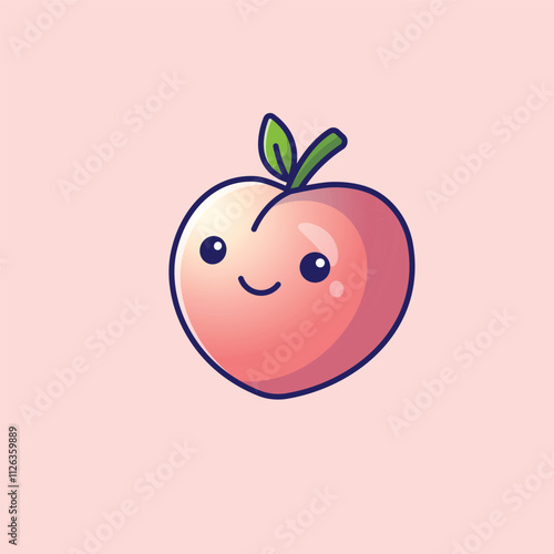 Peach smile face mascot cartoon illustration