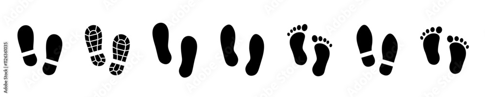 Foot imprint icon. Foot print icons Foot imprint icon. Foot print icons