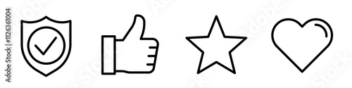 Support icon set. Review icon