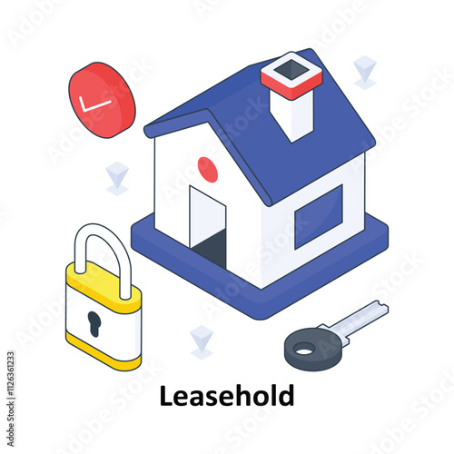 Leasehold isometric Colored illustration. EPS File stock illustration