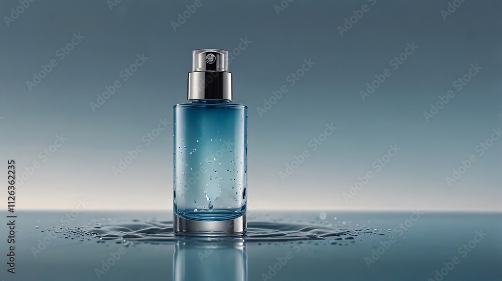 Aqua Perfume Bottle on Water Aqua Perfume Bottle on Water