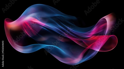 Abstract flowing waves of color on a black background, suggesting motion and fluidity.