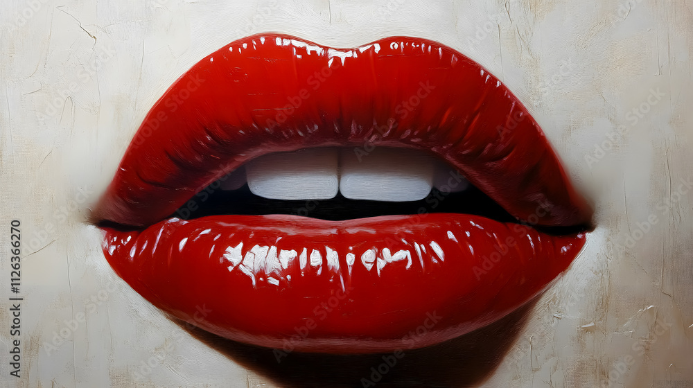 Obraz premium Close-up of lips.