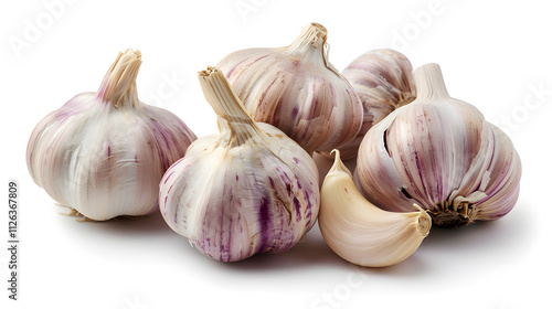 Fresh garlic isolated on white background