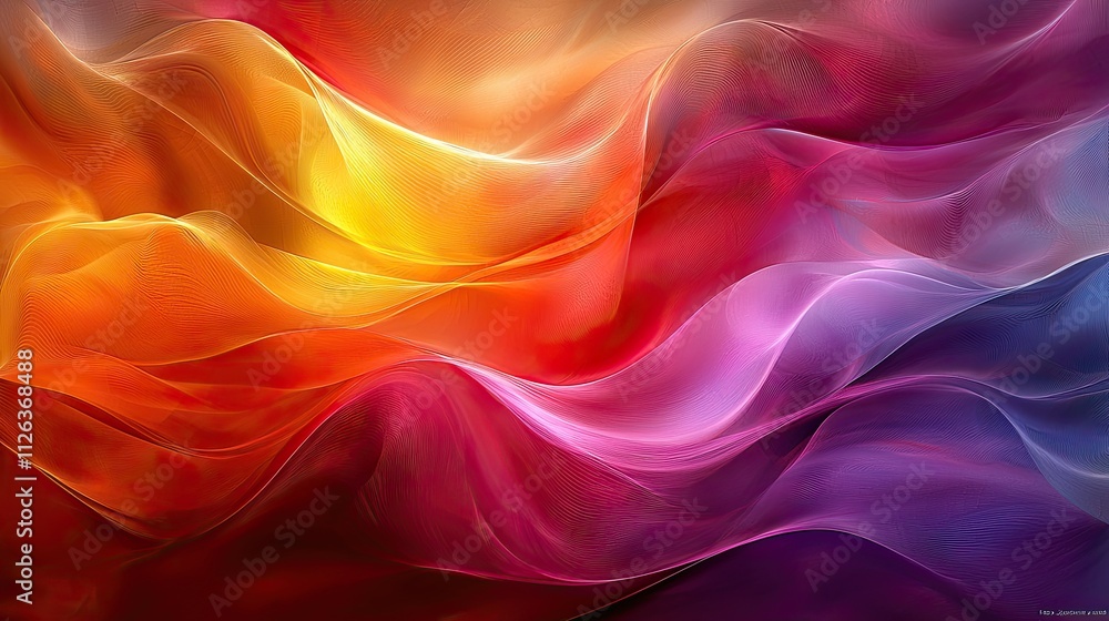 Vibrant abstract waves of color flowing gracefully in a mesmerizing design Vibrant abstract waves of color flowing gracefully in a mesmerizing design
