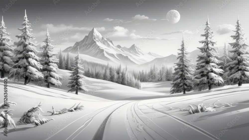 Fototapeta premium winter landscape in the mountains