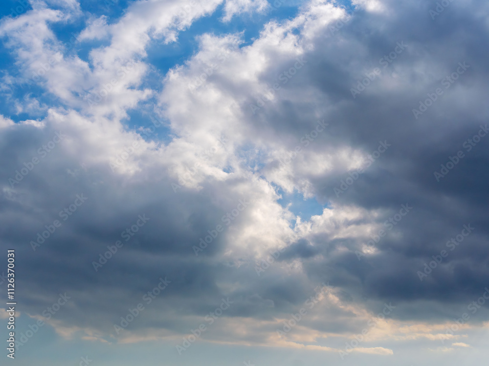 Obraz premium 冬の青空と白い雲30