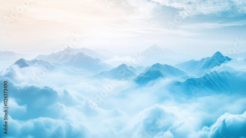 Wallpaper Mural mountains landscape in the clouds Torontodigital.ca