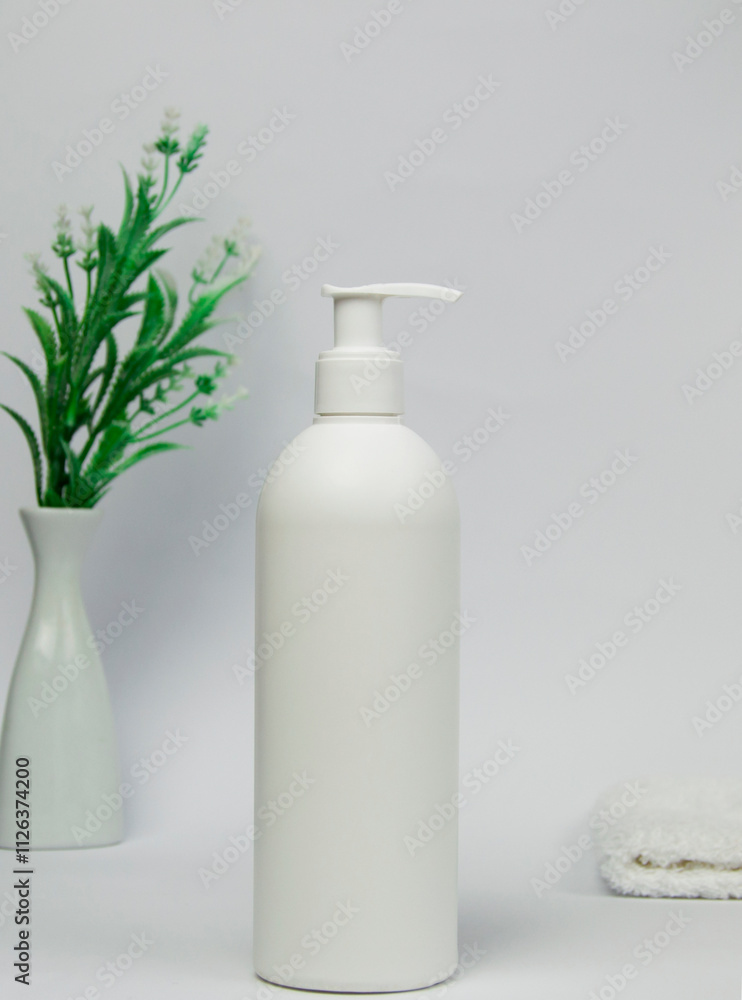 White unbranded dispenser or spray bottle isolated on white background. Cosmetic packaging mockup with copy space. White unbranded dispenser or spray bottle isolated on white background. Cosmetic packaging mockup with copy space.