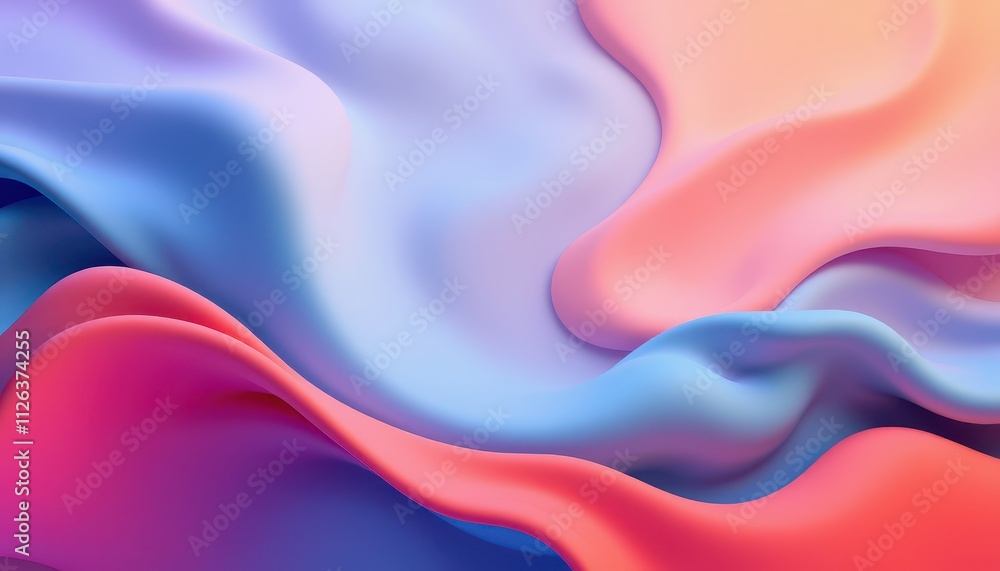 Obraz premium Abstract Pastel Waves Flowing Gently