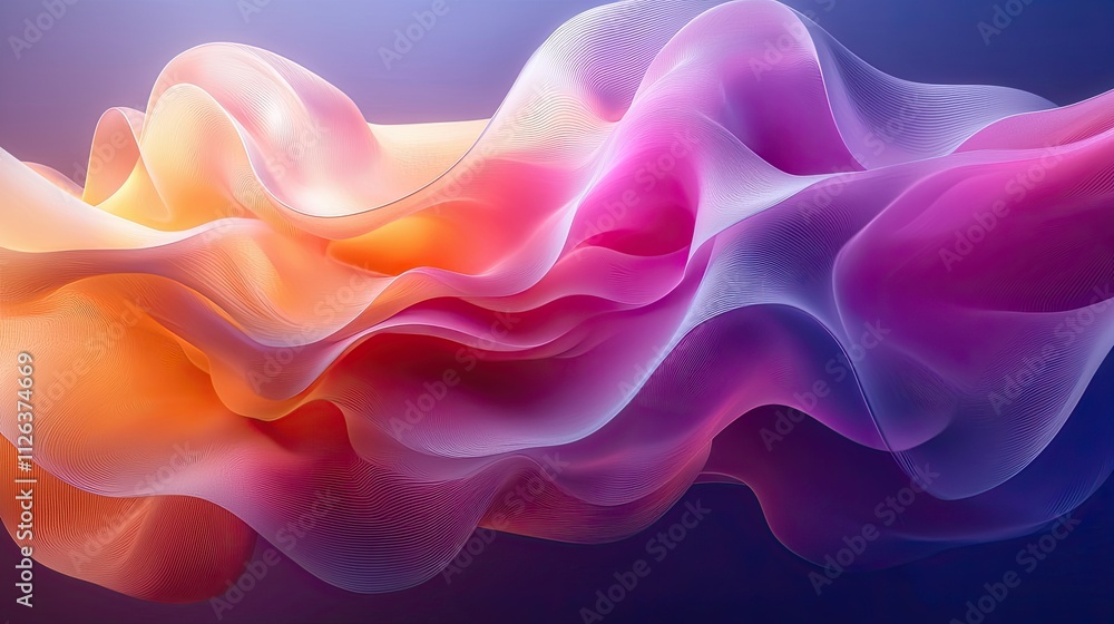 Fototapeta premium Colorful flowing abstract design with smooth gradients and dynamic shapes in vibrant hues