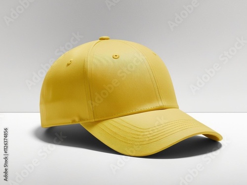 plain baseball cap for mock up yellow color photo