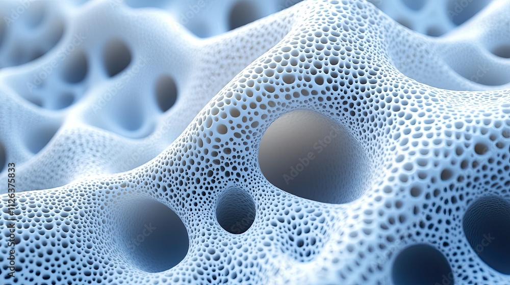 Intricate details of porous structure showcasing texture and depth in a close-up view Intricate details of porous structure showcasing texture and depth in a close-up view