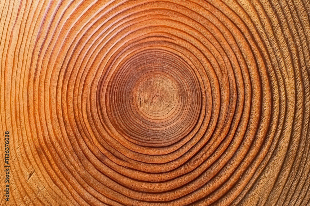 Wooden surface with circular grain patterns showcasing natural textures and warm tones. intricate rings create visually appealing design, perfect for various artistic applications Wooden surface with circular grain patterns showcasing natural textures and warm tones. intricate rings create visually appealing design, perfect for various artistic applications