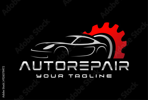 Automotive vector logo isolated template. Car Logo emblem. Vector illustration set of logo on Sports car theme. Car Garage silhouette isolated photo