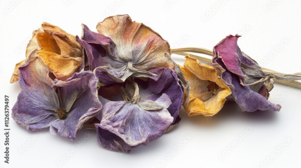 Dried flowers white background. Generative AI Dried flowers white background. Generative AI