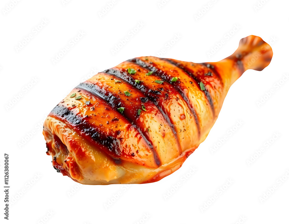 Grilled Chicken Drumstick With Golden Brown Texture and Fresh Herbs Grilled Chicken Drumstick With Golden Brown Texture and Fresh Herbs