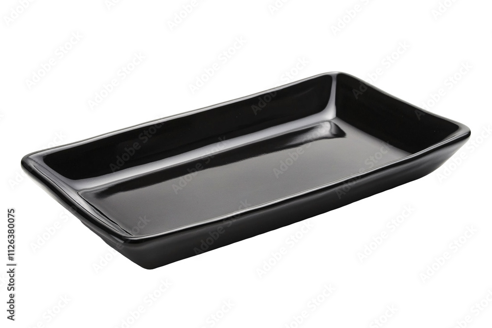 a black rectangular plate with a white background a black rectangular plate with a white background