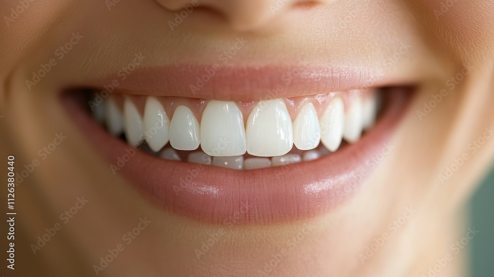 A woman with a white smile showing her teeth. Concept of happiness and confidence A woman with a white smile showing her teeth. Concept of happiness and confidence