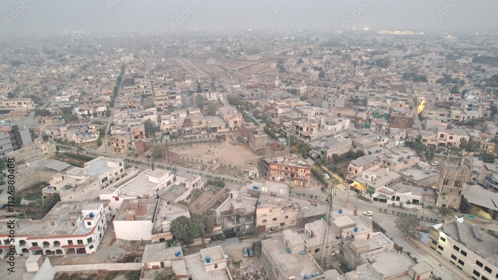 Aerial view of residential area of DHA in Lahore, Pakistan Aerial view of residential area of DHA in Lahore, Pakistan