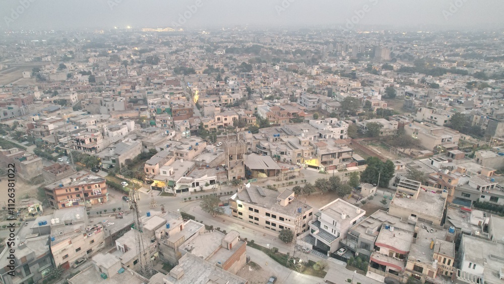 Aerial view of residential area of DHA in Lahore, Pakistan Aerial view of residential area of DHA in Lahore, Pakistan