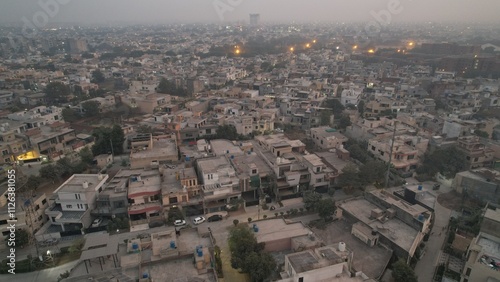 Aerial view of residential area of DHA in Lahore, Pakistan