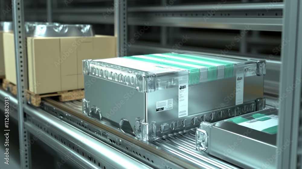 Obraz premium Automated warehouse storage system.