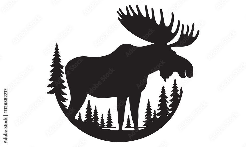 Obraz premium Deer Silhouette Vector Illustration - Perfect for Tattoo, Symbol, or Design Project