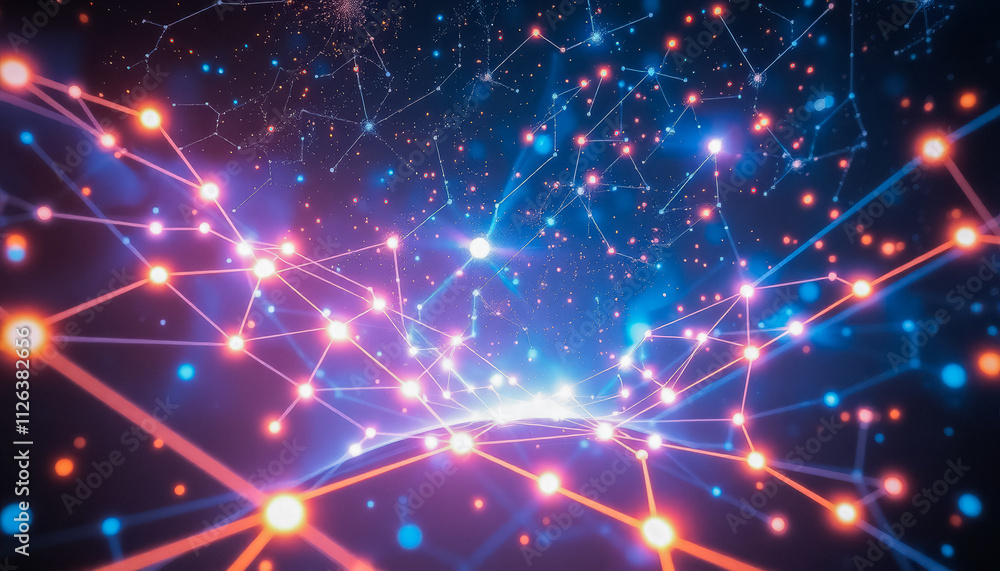 A vibrant digital network with bright connections and glowing nodes, symbolizing innovation, technology, and interconnected systems. A vibrant digital network with bright connections and glowing nodes, symbolizing innovation, technology, and interconnected systems.