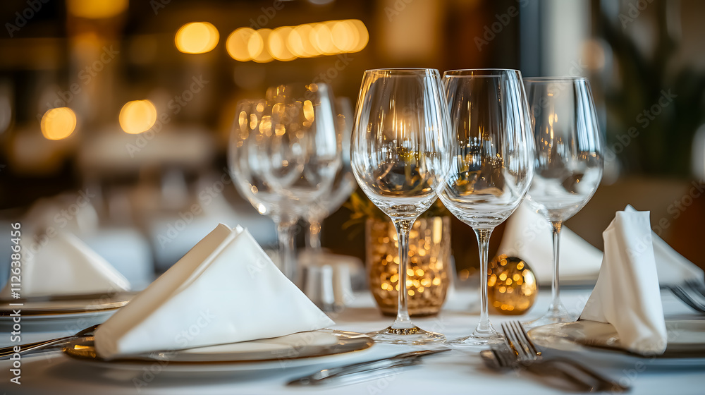 Elegant table setting for a luxury dinner in a restaurant. Elegant table setting for a luxury dinner in a restaurant.