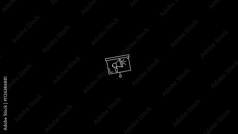 Digital Marketing Icon 4K Animated Symbol Icon Video Background on Black Screen.Marketing specialist animation. Digital Marketing Icon 4K Animated Symbol Icon Video Background on Black Screen.Marketing specialist animation.