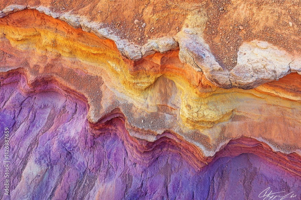 Naklejka premium The image is a close up of a rock formation with a rainbow of colors
