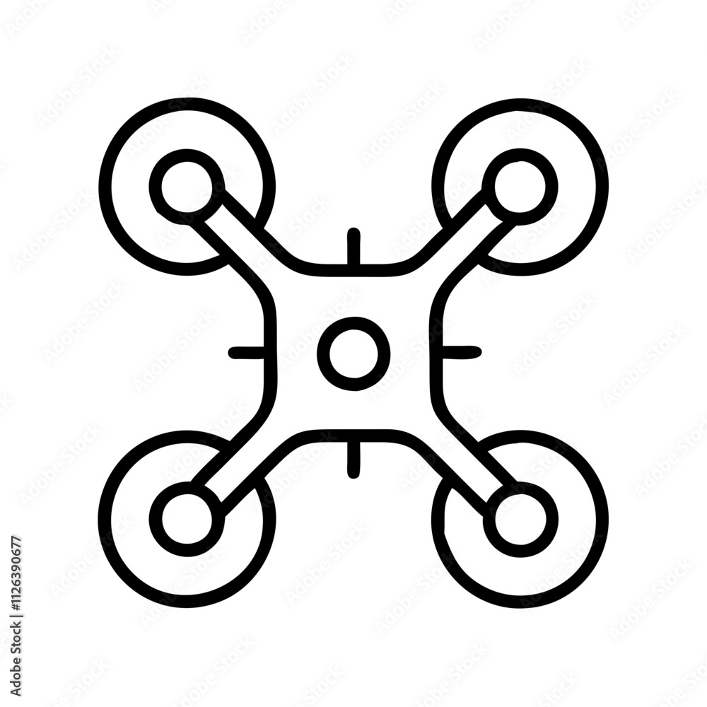 drone icon, technology vector icon, electronic vector illustration - black outline icon of drone symbolizing technology, electronic, and evolution in simple design. drone icon, technology vector icon, electronic vector illustration - black outline icon of drone symbolizing technology, electronic, and evolution in simple design.