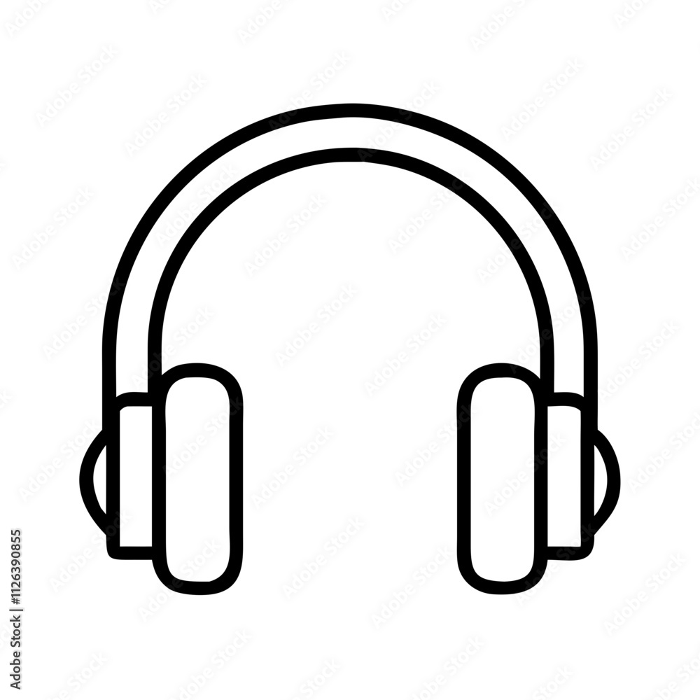 headphones icon, technology vector icon, electronic vector illustration - black outline icon of headphones symbolizing technology, electronic, and evolution in simple design. headphones icon, technology vector icon, electronic vector illustration - black outline icon of headphones symbolizing technology, electronic, and evolution in simple design.