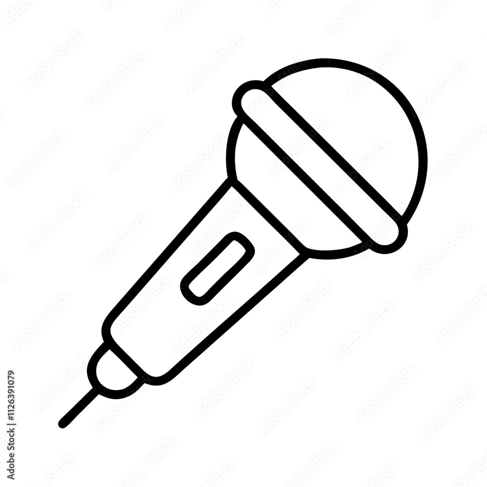 microphoneicon, technology vector icon, electronic vector illustration - black outline icon of microphonesymbolizing technology, electronic, and evolution in simple design. microphoneicon, technology vector icon, electronic vector illustration - black outline icon of microphonesymbolizing technology, electronic, and evolution in simple design.