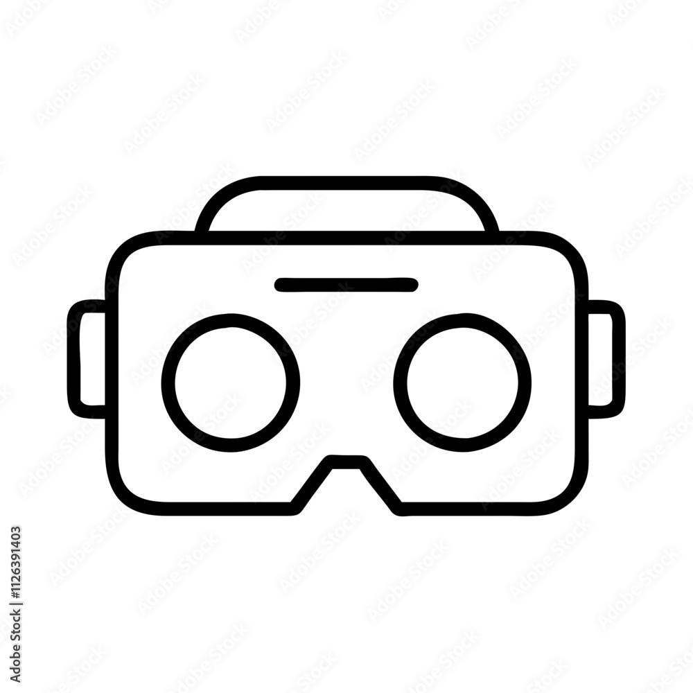vrheadset icon, technology vector icon, electronic vector illustration - black outline icon of vrheadset symbolizing technology, electronic, and evolution in simple design. vrheadset icon, technology vector icon, electronic vector illustration - black outline icon of vrheadset symbolizing technology, electronic, and evolution in simple design.