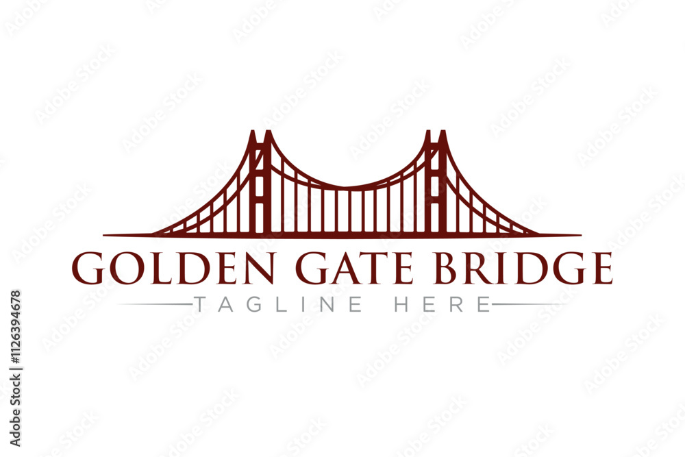 Obraz premium Golden Gate Bridge Logo Template 