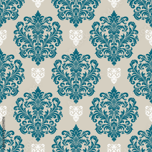 Damask Pattern,Classic Ornamental Design for Textiles and Wallpapers.
