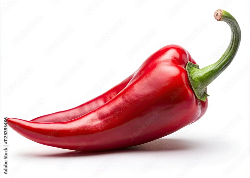 Fiery red chilies, isolated on white, create a spicy still life perfect for food photography or culinary branding. Fiery red chilies, isolated on white, create a spicy still life perfect for food photography or culinary branding.