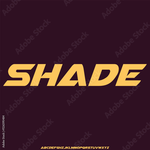 shade, a font combination between vintage and modern Japanese type style alphabet