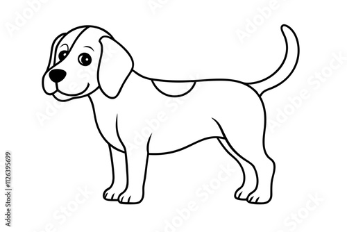 Beagle Dog Minimalist Vector Line Art