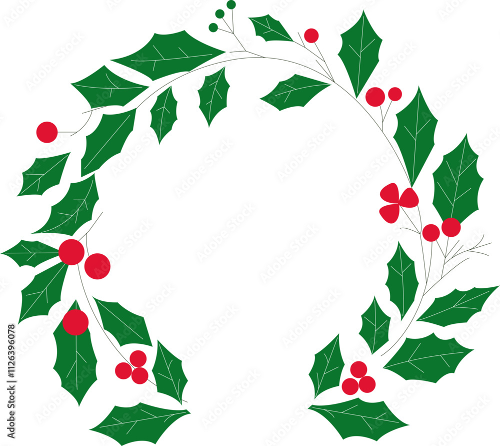 Festive Christmas Wreath Illustration - Holiday Decor Design for Seasonal Cheer Festive Christmas Wreath Illustration - Holiday Decor Design for Seasonal Cheer