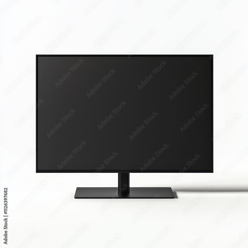 Modern Flat-Screen Monitor Mockup on White Background Ideal for Digital Presentation and Branding Showcase Modern Flat-Screen Monitor Mockup on White Background Ideal for Digital Presentation and Branding Showcase