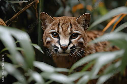 Wallpaper Mural Close-up of an ocelot hidden in lush green foliage. Torontodigital.ca