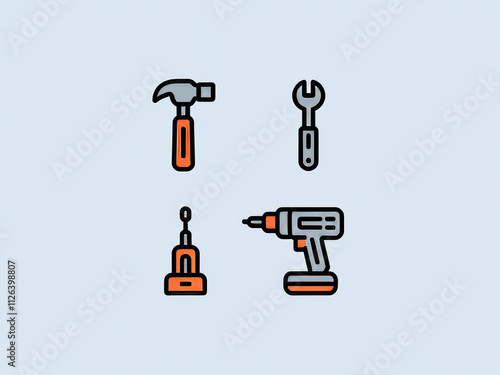 Collection of hand and power tools for diy and construction projects