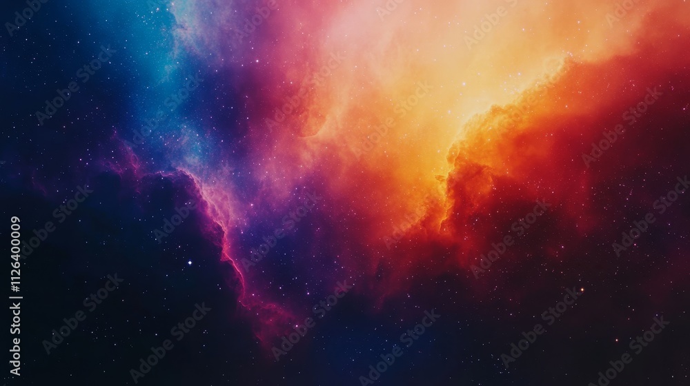 Fototapeta premium Colorful Cosmic Nebula Space Art, Universe Stars Night Sky Background